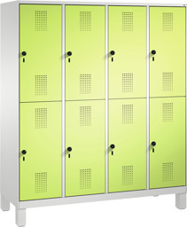 Zeige Details für Garderobenschrank doppelstöckig, 8 Fächer S3000 Evolo mit 400 mm Abteilbreite, mit Füßen Bild von Garderobenschrank doppelstöckig, 8 Fächer S3000 Evolo mit 400 mm Abteilbreite, mit Füßen