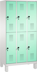 Zeige Details für Garderobenschrank doppelstöckig, 6 Fächer S3000 Evolo mit 300 mm Abteilbreite, mit Füßen Bild von Garderobenschrank doppelstöckig, 6 Fächer S3000 Evolo mit 300 mm Abteilbreite, mit Füßen