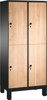 Bild von Garderobenschrank doppelstöckig, 4 Fächer S3000 Evolo mit 400 mm Abteilbreite, mit Füßen