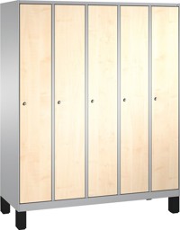 Zeige Details für Garderobenschrank einteilig, 5 Fach S3000 Evolo mit 300 mm, MDF Dekortüren, mit Füssen Bild von Garderobenschrank einteilig, 5 Fach S3000 Evolo mit 300 mm, MDF Dekortüren, mit Füssen