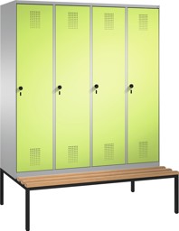 Zeige Details für Garderobenschränke einteilig S 3000 EVOLO mit Sitzbank 4 Fach mit 400 mm breiten Stahltüren Bild von Garderobenschränke einteilig S 3000 EVOLO mit Sitzbank 4 Fach mit 400 mm breiten Stahltüren