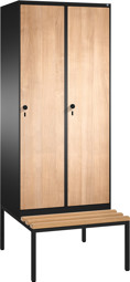 Zeige Details für Garderobenschränke einteilig S 3000 EVOLO mit Sitzbank 2 Fach mit 400 mm breiten MDF Dekorüren Bild von Garderobenschränke einteilig S 3000 EVOLO mit Sitzbank 2 Fach mit 400 mm breiten MDF Dekorüren