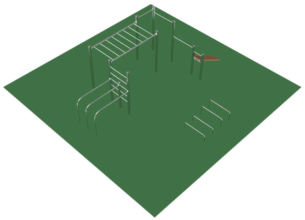 Bild von JK Calisthenics Outdoor-Parks - CB Medium - Edelstahl