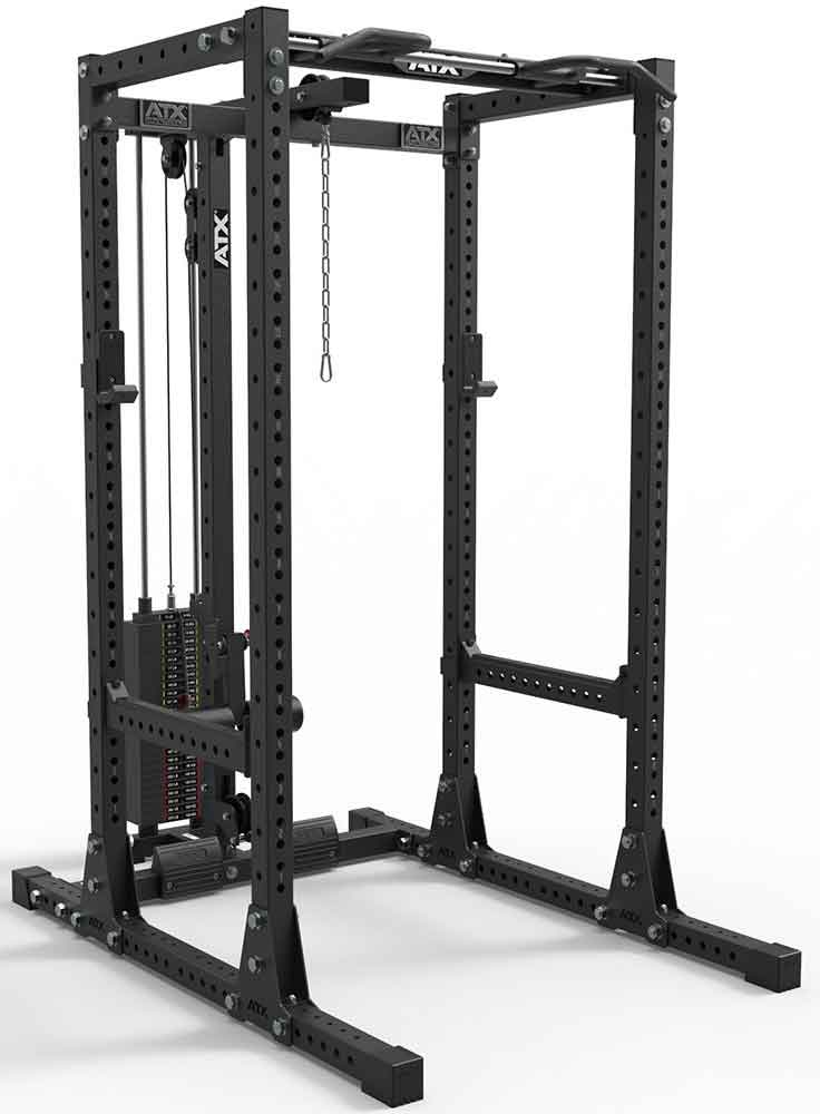 Picture of ATX Power Rack 750-SET-160 mit Latzugstation 125 kg Steckgewichte und Indexing Multi Chin-up