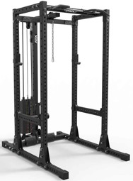 Bild von ATX Power Rack 750-SET-160 mit Latzugstation 125 kg Steckgewichte und Indexing Multi Chin-up