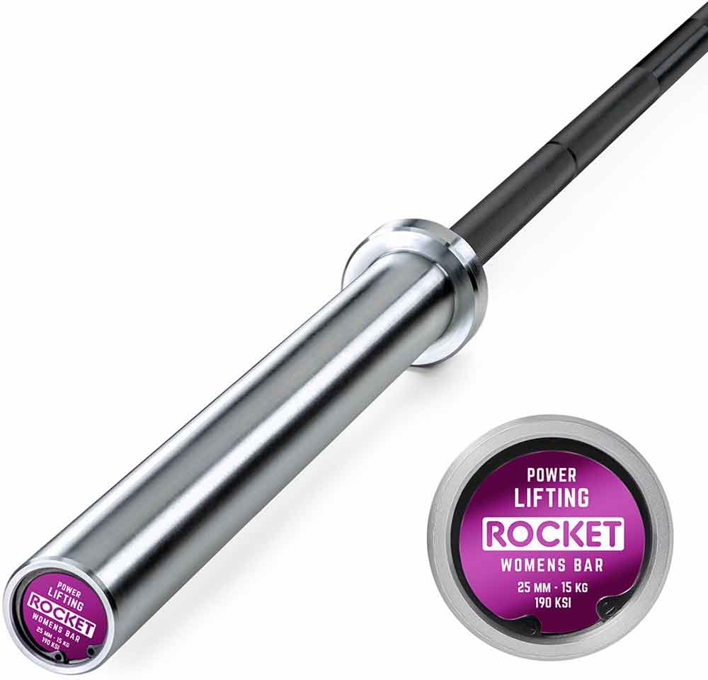 Picture of Women's Powerlifting Bar - 190K - Black Chrome / Bright Zinc ATX Rocket Series