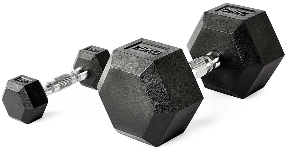 Bild von Hex-Hantel Satz PVC 2,5 bis 25 kg in 2,5 kg-Stufung (10 Paar)