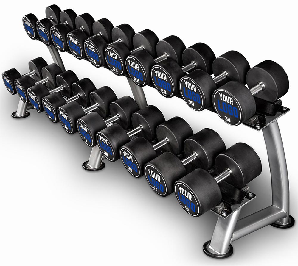 Picture of Urethan Dumbbells / Kompakthanteln - Customer Logo - in 2 kg Steps - Komplettsätze